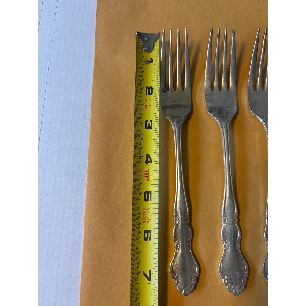 Towle Supreme Cutlery Dinner Forks Set of 4 Silver Stainless Japan Good Floral - Picture 4 of 5